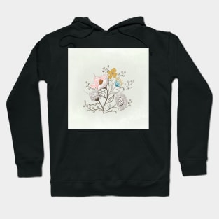 Delicate floral bouquet//hand drawn and painted flowers Hoodie